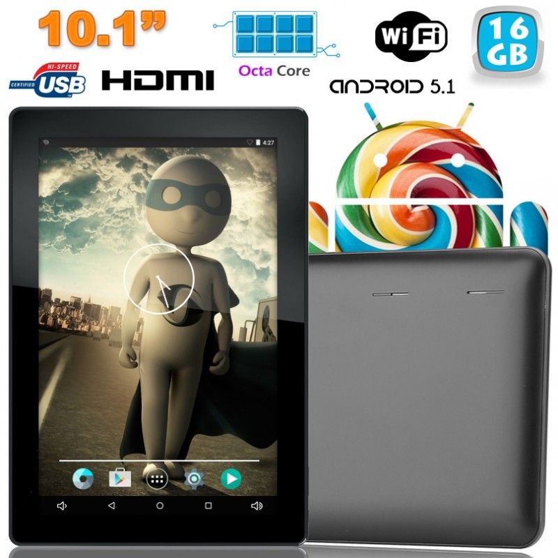 Tablette tactile Octa Core 10 pouces Android Lollipop 5.1 16Go Noir